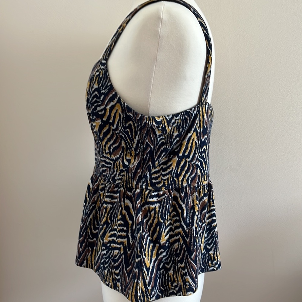 Anthropologie Jaime Zebra Peplum Top Large - image 6